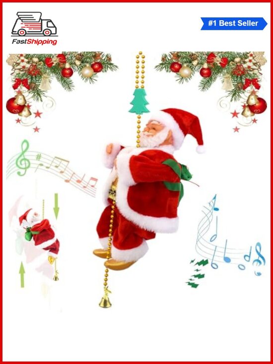 Other - 🎅 Animated Climbing Santa with Music Battery Operated Christmas Decor